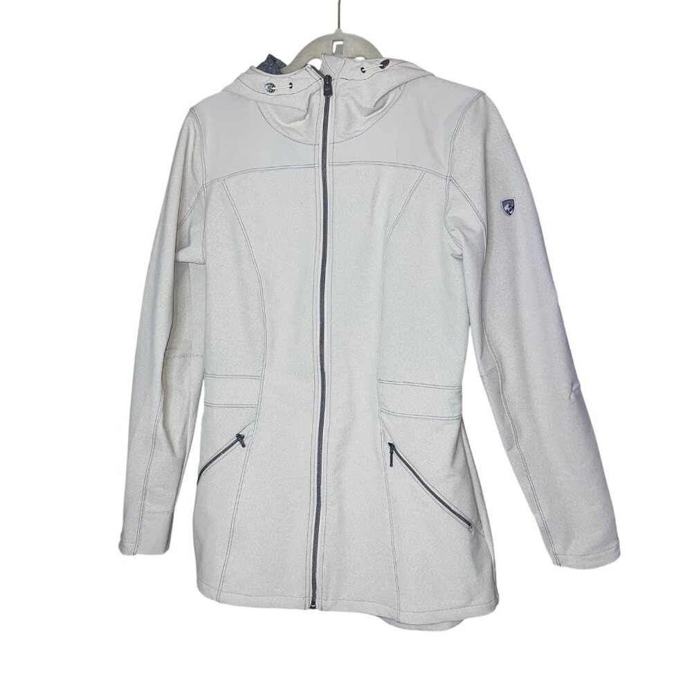 Kuhl Womens Trench Coat Size S Cream Softshell Two-tone Weave Performance - Picture 14 of 16